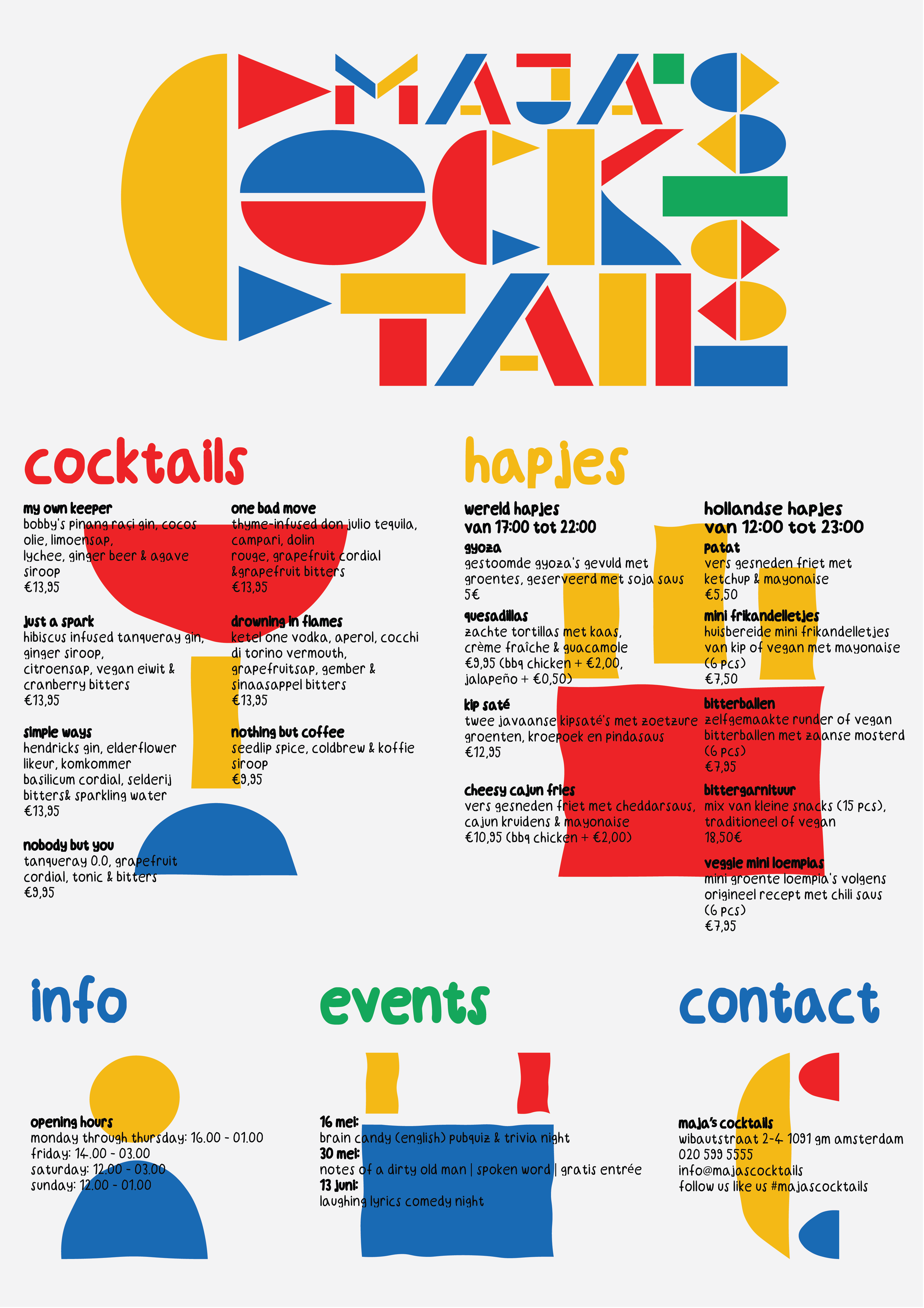 an abstract poster for a cocktail bar