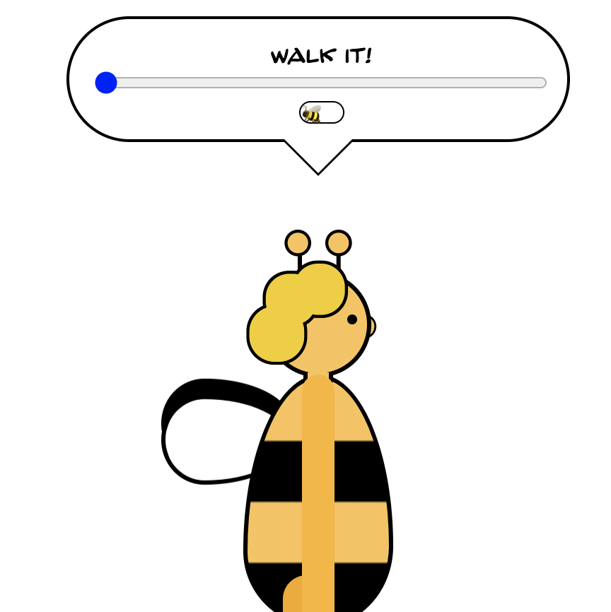 A screenshot of my website for the CSS project, a bee that can walk!